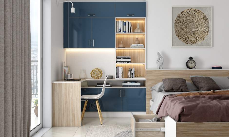 3home-office-design-in-bedroom-with-blue-and-wooden-theme